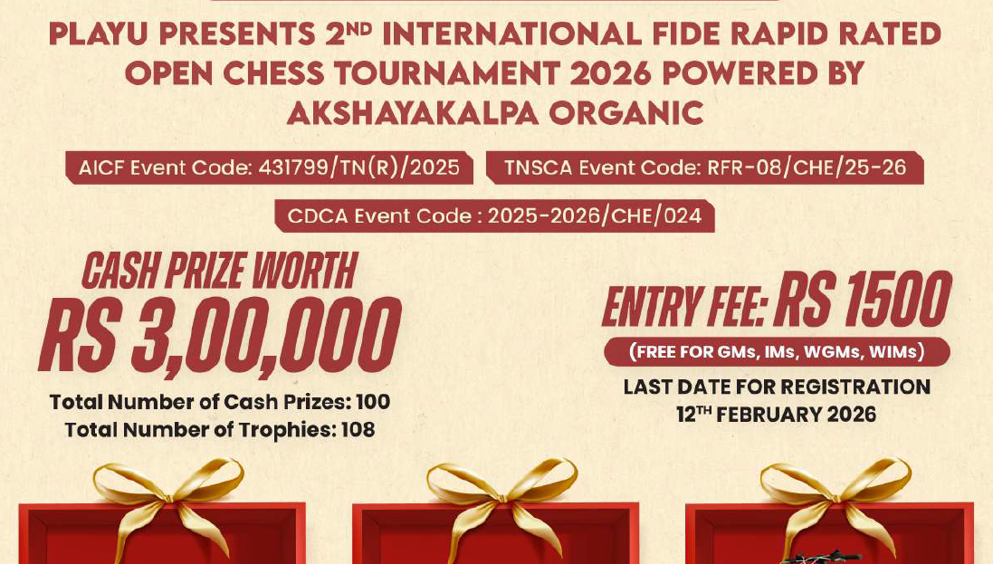 2nd INTERNATIONAL FIDE RAPID RATED OPEN CHESS TOURNAMENT 2026